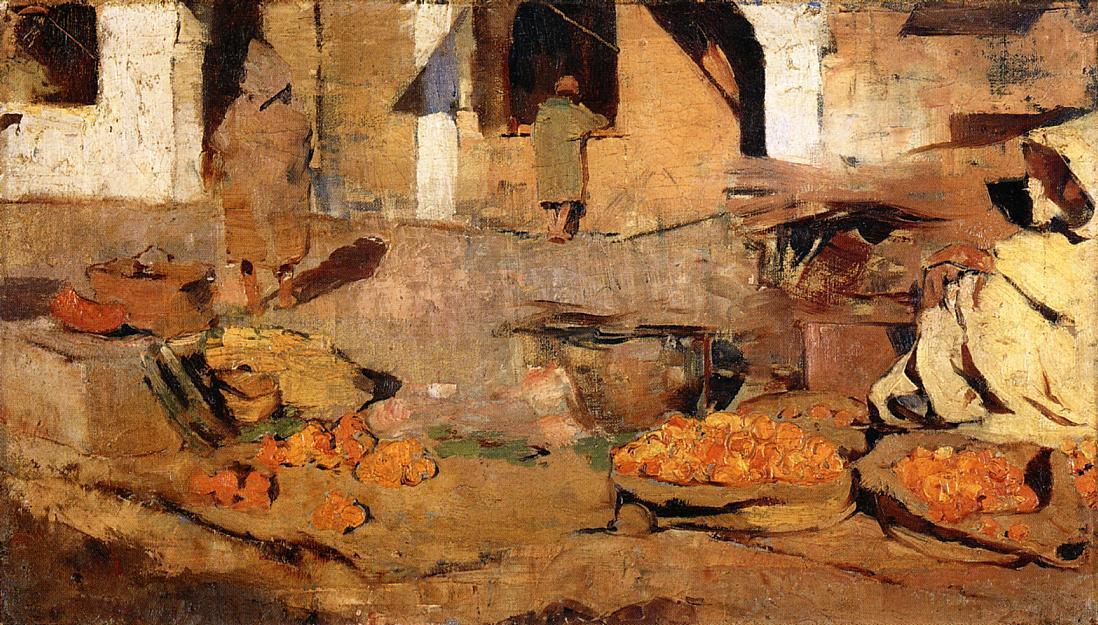 Buy Museum Art Reproductions Moroccan Fruit Market, 1883 by Theo Van Rysselberghe (1862-1926, Belgium) | ArtsDot.com
