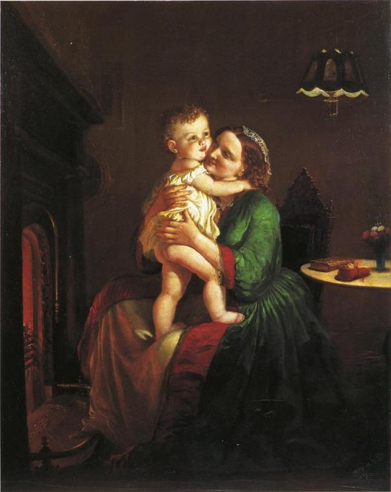 Buy Museum Art Reproductions Mother and Child by the Hearth, 1867 by Lilly Martin Spencer (Angelique Marie Martin) (1822-1902, United Kingdom) | ArtsDot.com