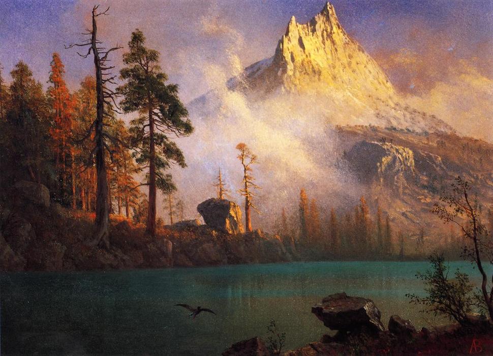 Order Art Reproductions Mountain Lake, 1865 by Albert Bierstadt (1830-1902, Germany) | ArtsDot.com