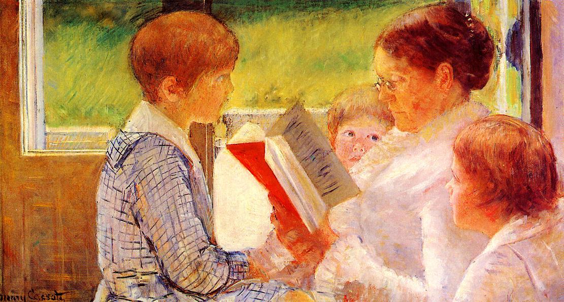 Order Artwork Replica Mrs Cassatt Reading to her Grandchildren, 1880 by Mary Stevenson Cassatt (1843-1926, United States) | ArtsDot.com