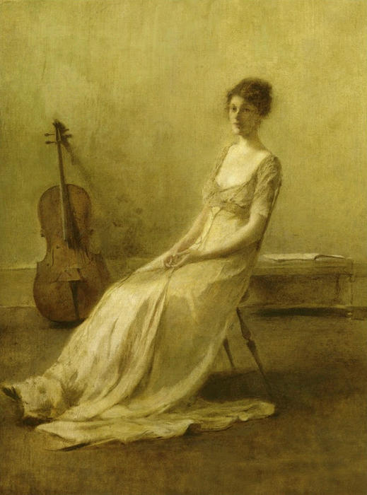 Order Oil Painting Replica The Musician by Thomas Wilmer Dewing (1851-1938, United States) | ArtsDot.com