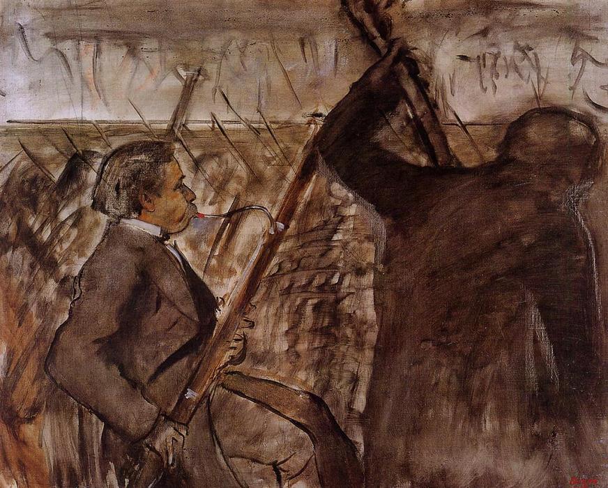 Compra Riproduzioni D'arte Del Museo Musicisti dell`Orchestra (noto anche come Ritratto di Desire Dihau), 1870 di Edgar Degas (1834-1917, France) | ArtsDot.com