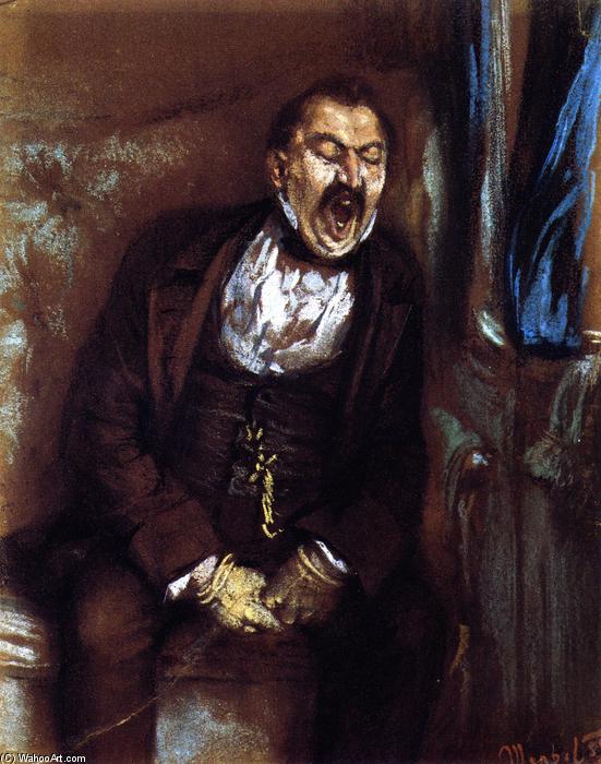 Order Artwork Replica Man Yawning in a Train Compartment, 1859 by Adolph Menzel | ArtsDot.com