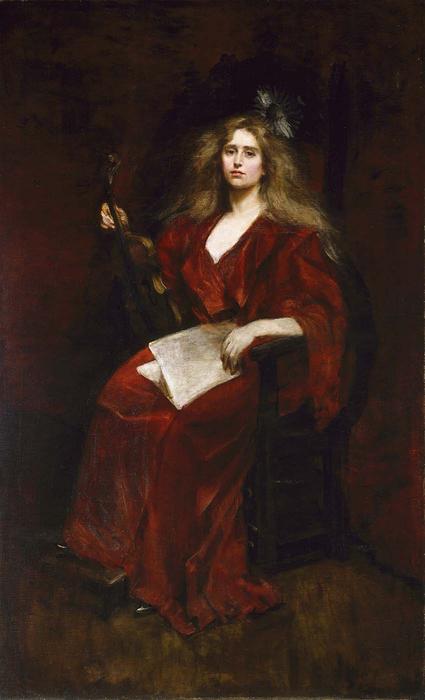 Order Oil Painting Replica Natalie with Violin by Alice Pike Barney (1857-1931, United States) | ArtsDot.com