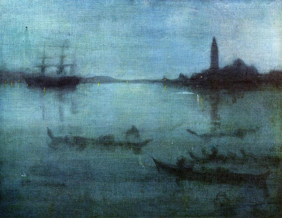 Order Oil Painting Replica Nocturne in Blue and Silver: The Lagoon, Venice, 1879 by James Abbott Mcneill Whistler (1834-1903, United States) | ArtsDot.com