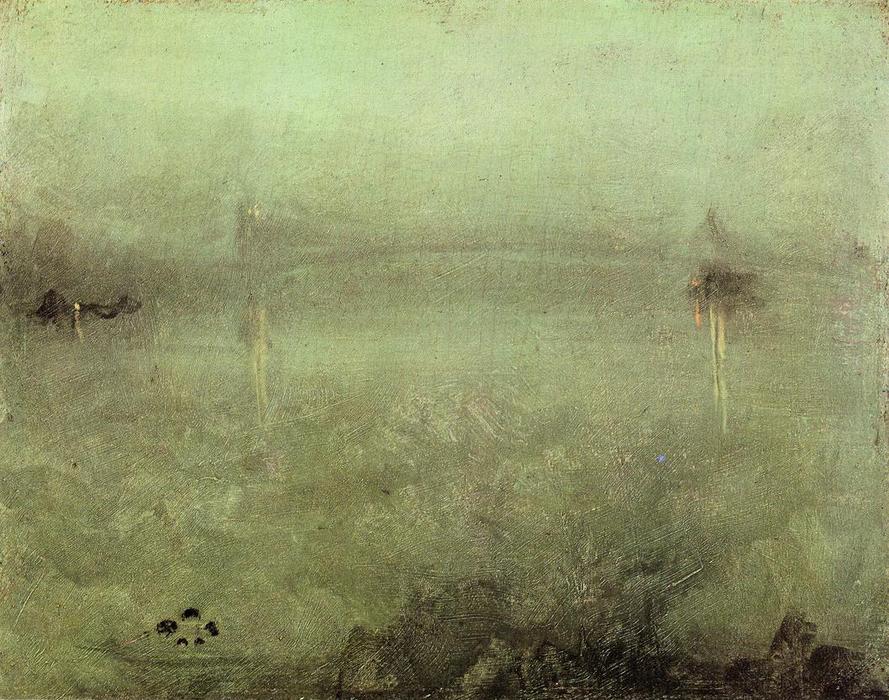 Order Art Reproductions Nocturne: Silver and Opal, 1880 by James Abbott Mcneill Whistler (1834-1903, United States) | ArtsDot.com