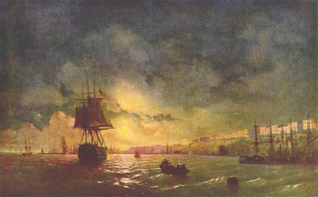 Order Paintings Reproductions Odessa at night, 1846 by Ivan Aivazovsky (1817-1900, Russia) | ArtsDot.com