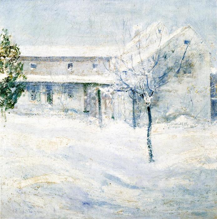 Order Oil Painting Replica Old Holley House, Cos Cob, 1890 by John Henry Twachtman (1853-1902, United States) | ArtsDot.com