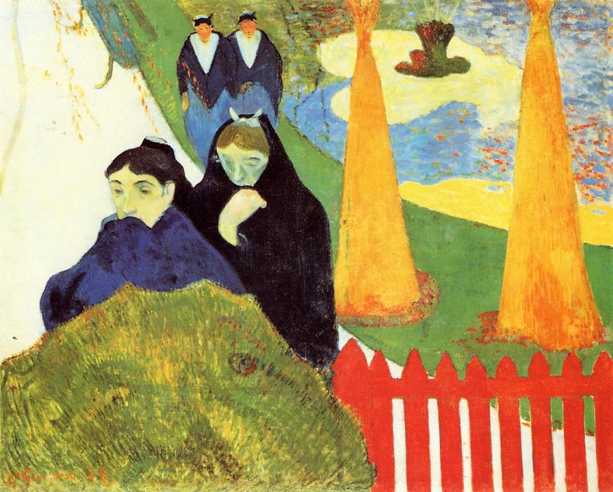 Ordinare Riproduzioni D'arte Old Women at Arles (noto anche come Donne da Arles nei Giardini Pubblici, Il Mistral), 1888 di Paul Gauguin (1848-1903, France) | ArtsDot.com