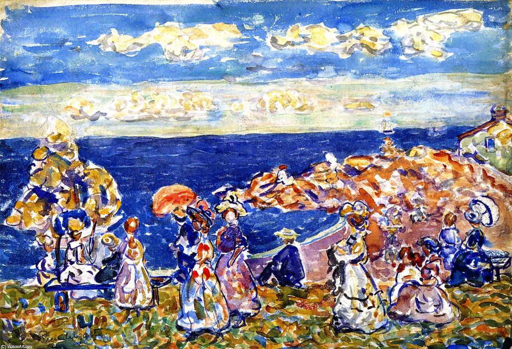Buy Museum Art Reproductions On the Beach, 1907 by Maurice Brazil Prendergast (1858-1924, Canada) | ArtsDot.com