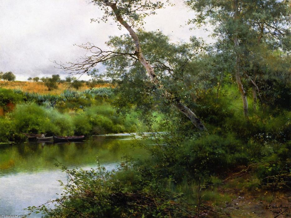 Buy Museum Art Reproductions A Orillas del rio, Alcala by Emilio Sanchez-Perrier (1855-1907, Spain) | ArtsDot.com