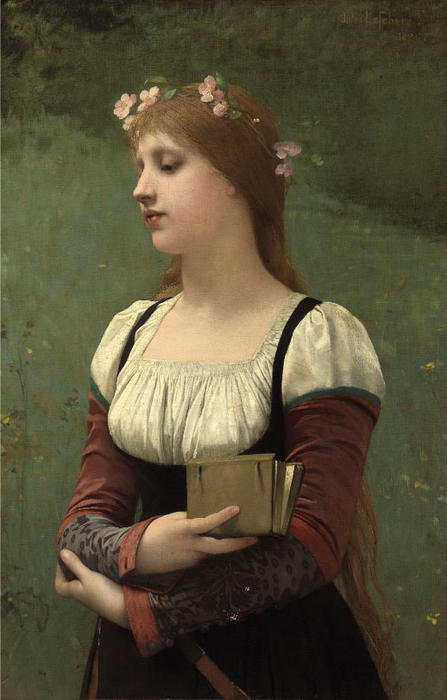 Order Oil Painting Replica A Pensive Moment, 1886 by Jules Joseph Lefebvre (1834-1912, France) | ArtsDot.com