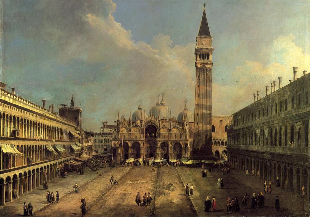 Order Paintings Reproductions Piazza San Marco: Looking East along the Central Line, 1723 by Giovanni Antonio Canal (Canaletto) (1730-1768, Italy) | ArtsDot.com