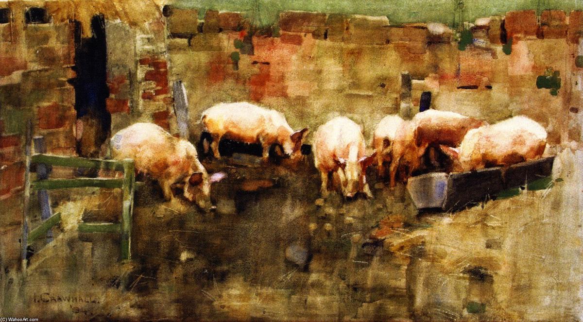 Order Artwork Replica Pigs, 1884 by Joseph Crawhall (1861-1913, United Kingdom) | ArtsDot.com