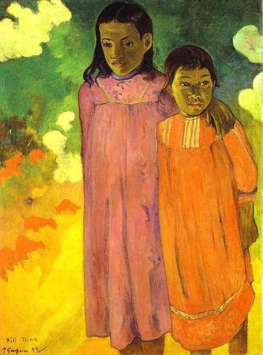 Ordinare Riproduzioni D'arte Piti teina (noto anche come due sorelle), 1892 di Paul Gauguin (1848-1903, France) | ArtsDot.com