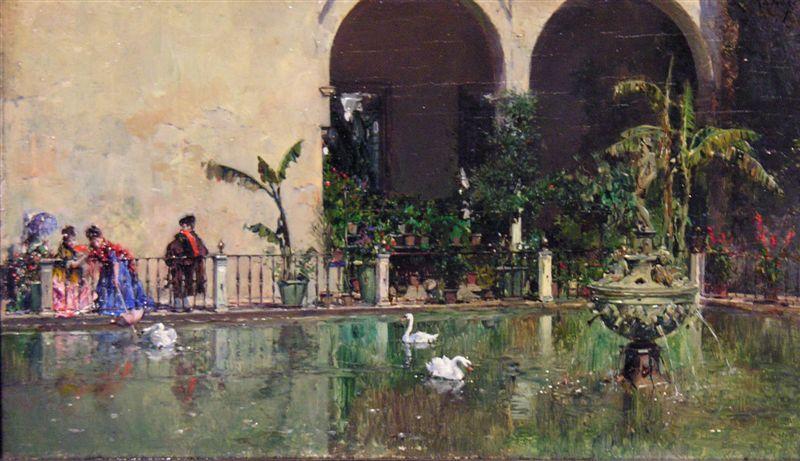 Order Oil Painting Replica Pond in the gardens of the Real Alcazar of Seville by Raimundo De Madrazo Y Garreta (1841-1920, Italy) | ArtsDot.com