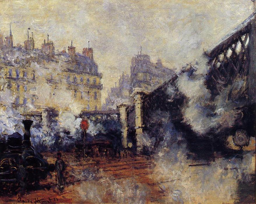 Order Paintings Reproductions The Pont de l`Europe, Saint-Lazare Station, 1877 by Claude Monet (1840-1926, France) | ArtsDot.com