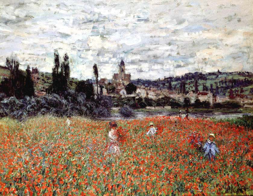 Order Paintings Reproductions Poppies near Vetheuil, 1880 by Claude Monet (1840-1926, France) | ArtsDot.com
