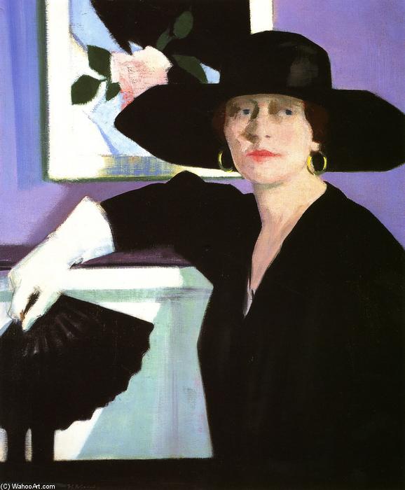 Order Paintings Reproductions Portrait of a Lady in Black, 1921 by Francis Campbell Boileau Cadell | ArtsDot.com