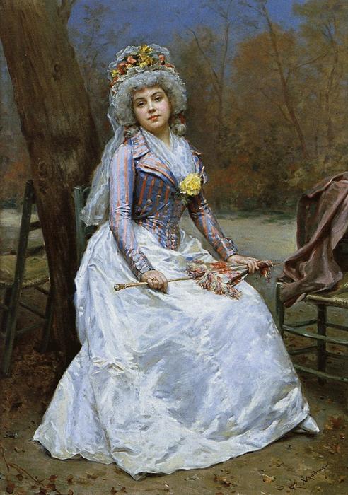 Order Art Reproductions Portrait of a lady with parasol by Raimundo De Madrazo Y Garreta (1841-1920, Italy) | ArtsDot.com