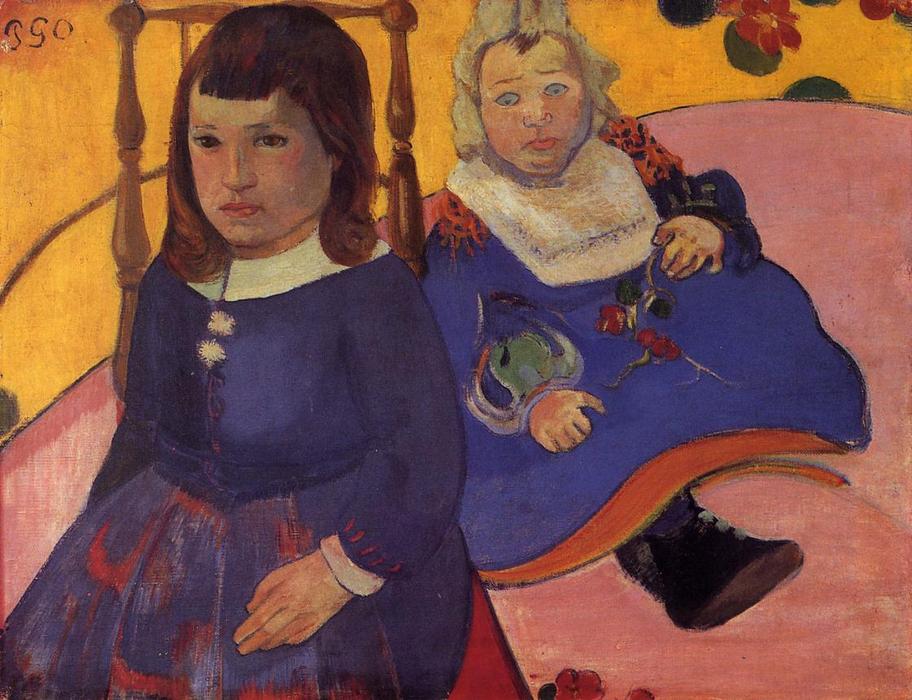 Order Artwork Replica Portrait of Two Children (also known as Paul and Jean Schuffenecker), 1889 by Paul Gauguin (1848-1903, France) | ArtsDot.com