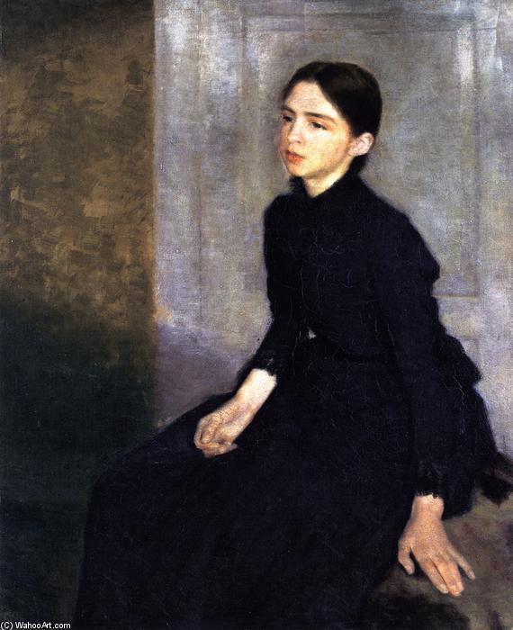 Buy Museum Art Reproductions Portrait of Young Woman, The Artist`s Sister, Anna Hammershoi, 1885 by Vilhelm (Hammershøi)Hammershoi (1864-1916, Denmark) | ArtsDot.com
