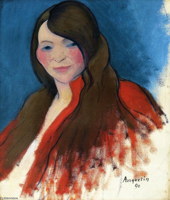 Order Art Reproductions Portrait of a Young Woman with Long Hair, 1890 by Louis Anquetin (1861-1932, France) | ArtsDot.com