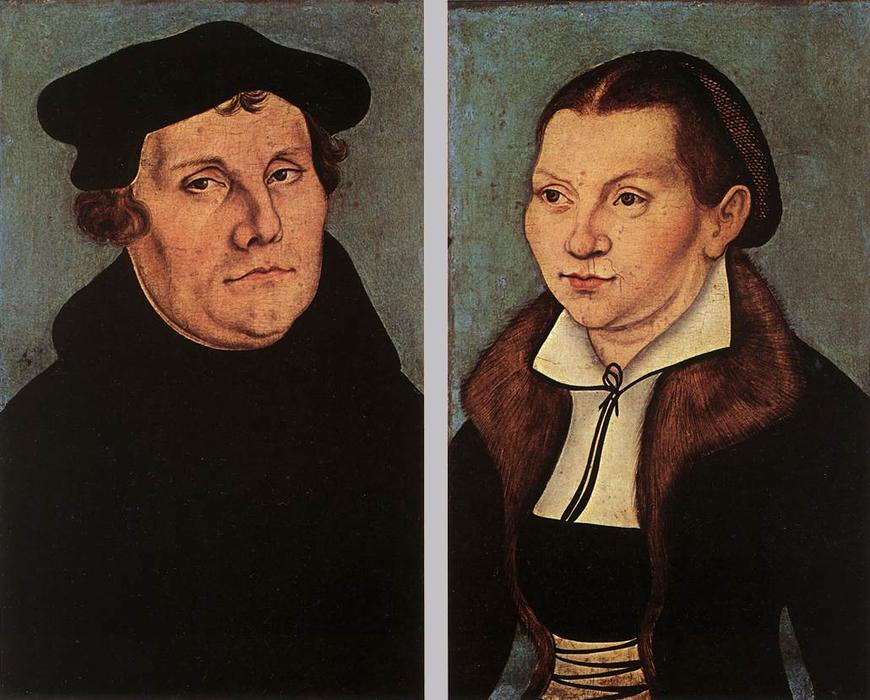 Order Artwork Replica Portraits of Martin Luther and Catherine Bore, 1529 by Lucas Cranach The Elder (1472-1553, Germany) | ArtsDot.com