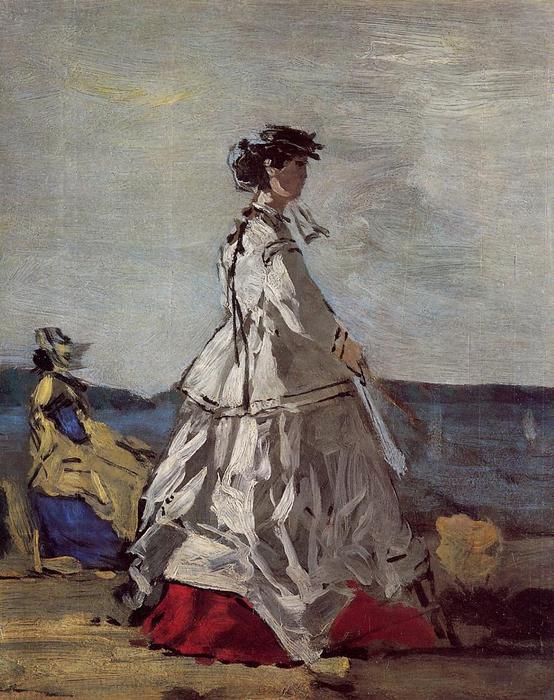 Order Art Reproductions Princess Metternich on the Beach, 1865 by Eugène Louis Boudin (1824-1898, France) | ArtsDot.com