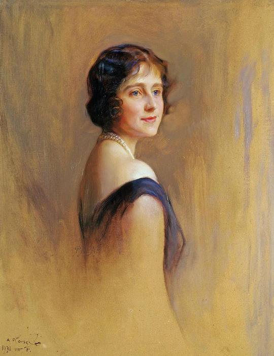 Order Oil Painting Replica Queen Elizabeth, when Duchess of York, 1931 by Philip Alexius De Laszlo (1869-1937) | ArtsDot.com