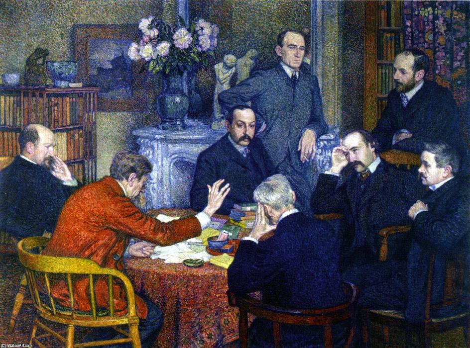 Order Paintings Reproductions A Reading, 1903 by Theo Van Rysselberghe (1862-1926, Belgium) | ArtsDot.com