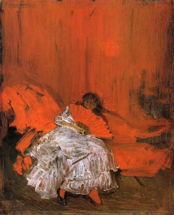 Order Oil Painting Replica Red and Pink: The Little Mephisto, 1884 by James Abbott Mcneill Whistler (1834-1903, United States) | ArtsDot.com