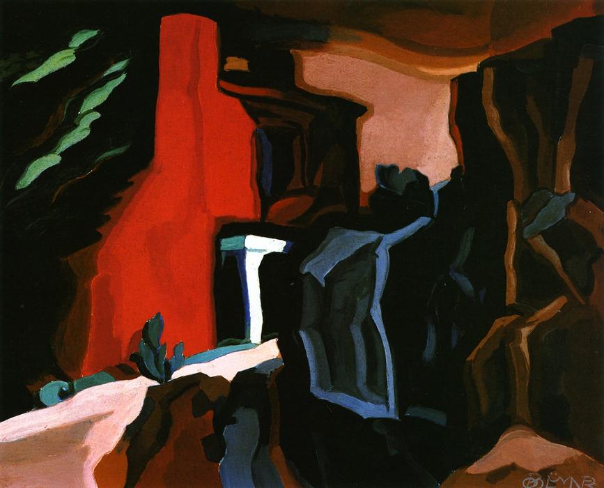 Order Oil Painting Replica Red, Night Thoughts, 1928 by Friedrich Julius Oskar Blümner (1867-1938, Germany) | ArtsDot.com