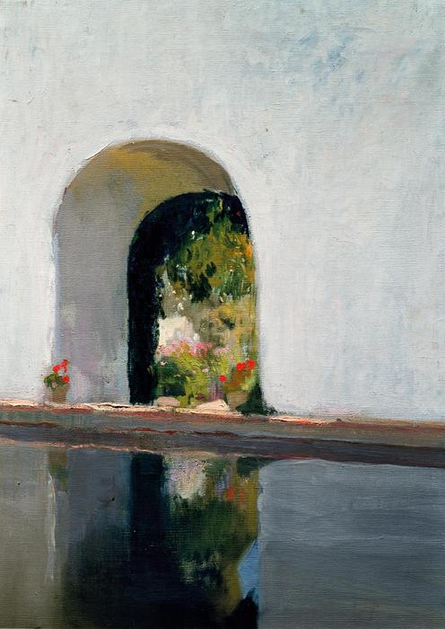 Order Oil Painting Replica Reservoir, Alcázar of Seville, 1918 by Joaquin Sorolla Y Bastida (1863-1923, Spain) | ArtsDot.com