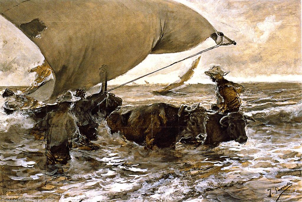 Buy Museum Art Reproductions The Return from Fishing: Hauling the Boat (study), 1894 by Joaquin Sorolla Y Bastida (1863-1923, Spain) | ArtsDot.com