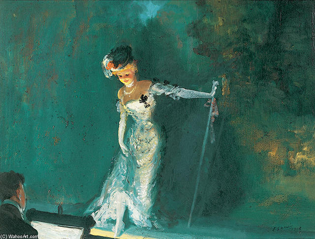 Order Oil Painting Replica Revue, 1908 by Everett Shinn (Inspired By) (1876-1953, United States) | ArtsDot.com
