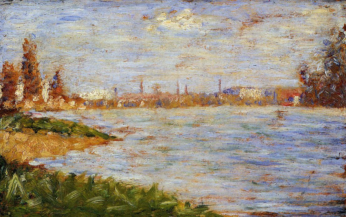 Order Oil Painting Replica The Riverbanks, 1883 by Georges Pierre Seurat (1859-1891, France) | ArtsDot.com