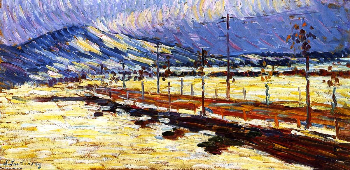 Comprar Reproducciones De Arte Del Museo Road in Füssen - Snowy Landscape, 1905 de Alexej Georgewitsch Von Jawlensky (1864-1941, Russia) | ArtsDot.com