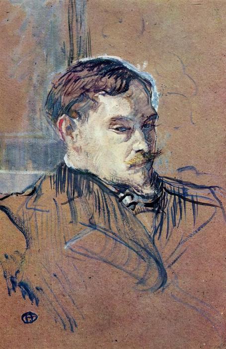 Order Paintings Reproductions Romain Coolus, 1899 by Henri De Toulouse Lautrec (1864-1901, France) | ArtsDot.com