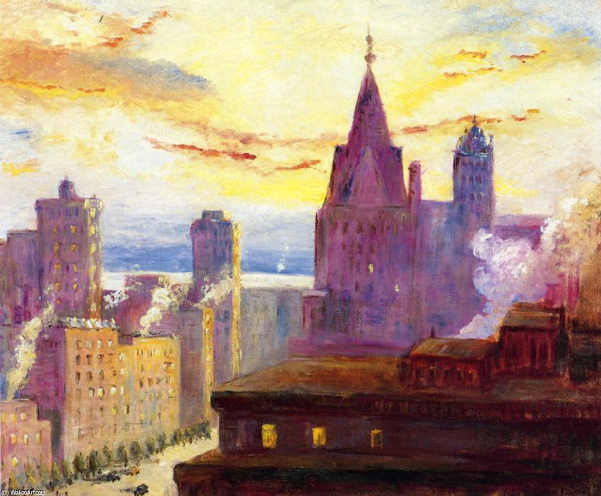 Order Paintings Reproductions Rooftops at Sunset, 1912 by Colin Campbell Cooper (1856-1937, United States) | ArtsDot.com