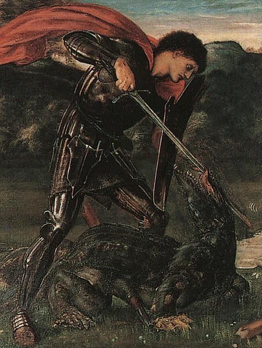 Order Paintings Reproductions Saint George and the Dragon, 1866 by Edward Coley Burne-Jones (1833-1898, United Kingdom) | ArtsDot.com