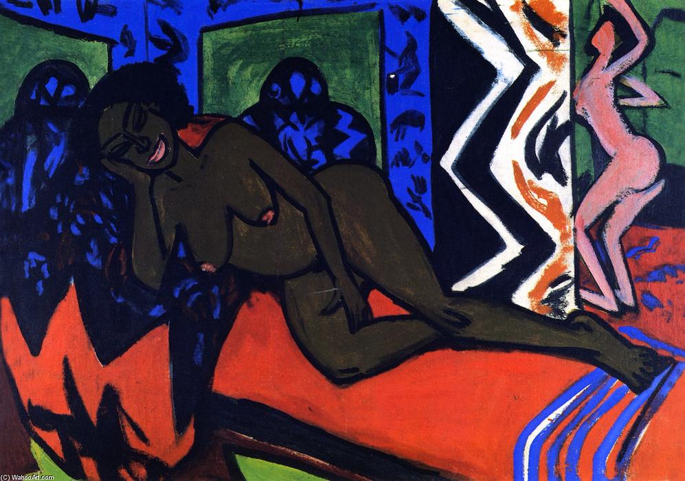 Order Art Reproductions Schlafende Milly, 1911 by Ernst Ludwig Kirchner (1880-1938, Germany) | ArtsDot.com