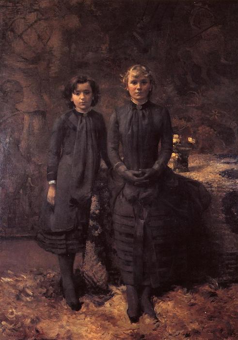 Buy Museum Art Reproductions The Schlobach Sisters, 1884 by Theo Van Rysselberghe (1862-1926, Belgium) | ArtsDot.com