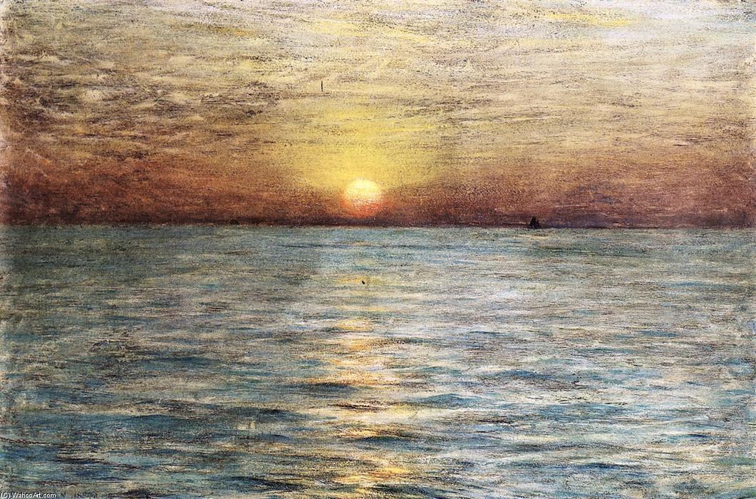 Order Paintings Reproductions The Sea: Sunset, 1889 by Dwight William Tryon (1849-1925, United States) | ArtsDot.com