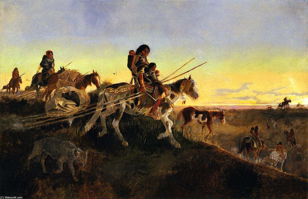 Order Oil Painting Replica Seeking New Hunting Ground, 1891 by Charles Marion Russell (1864-1926, United States) | ArtsDot.com