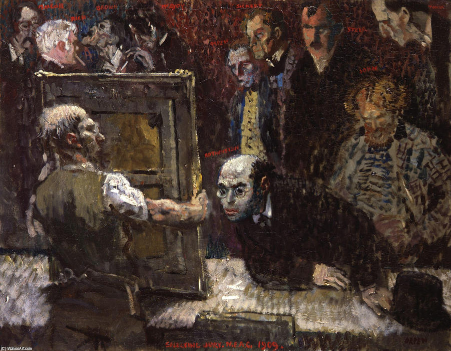 顺序 油畫 选择新英文艺术俱乐部陪审团, 1909 通过 William Newenham Montague Orpen | ArtsDot.com