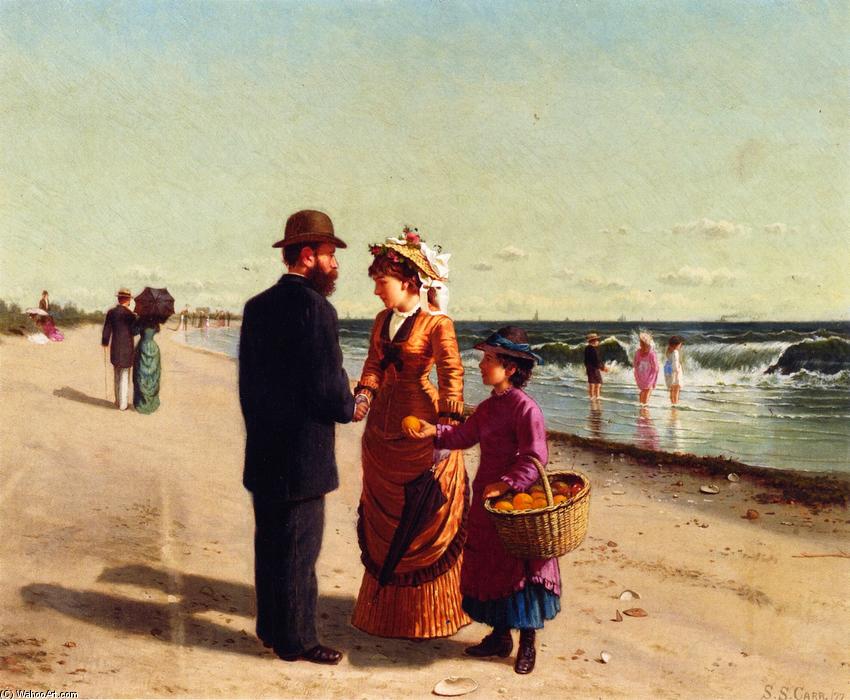 Order Paintings Reproductions Selling Oranges by the Seashore, 1877 by Samuel S Carr (1837-1908, United Kingdom) | ArtsDot.com