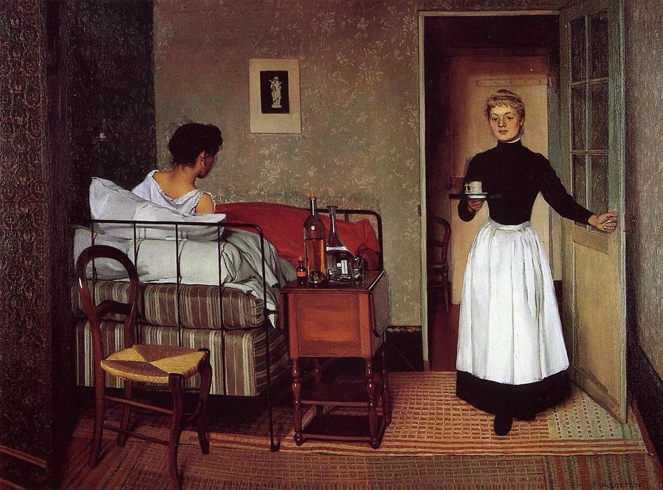 Order Oil Painting Replica The Sick Girl, 1892 by Felix Vallotton (1865-1925, Switzerland) | ArtsDot.com