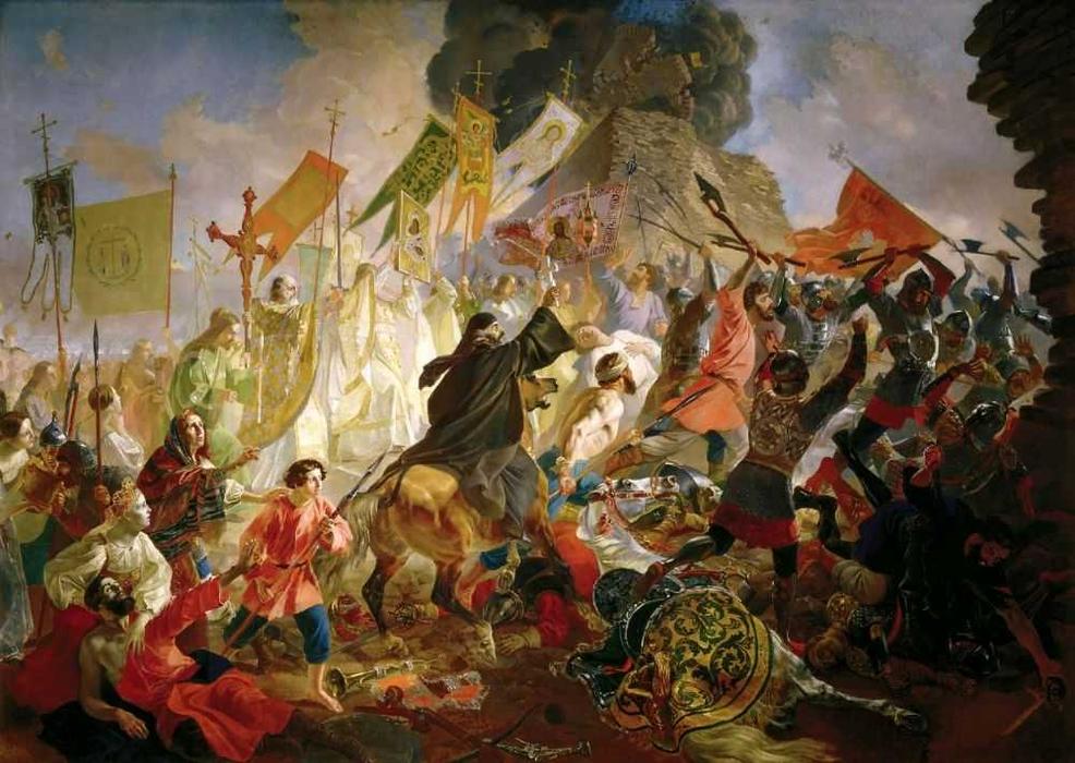 Buy Museum Art Reproductions Siege of Pskov, 1843 by Karl Pavlovich Brulloff (1799-1852) | ArtsDot.com