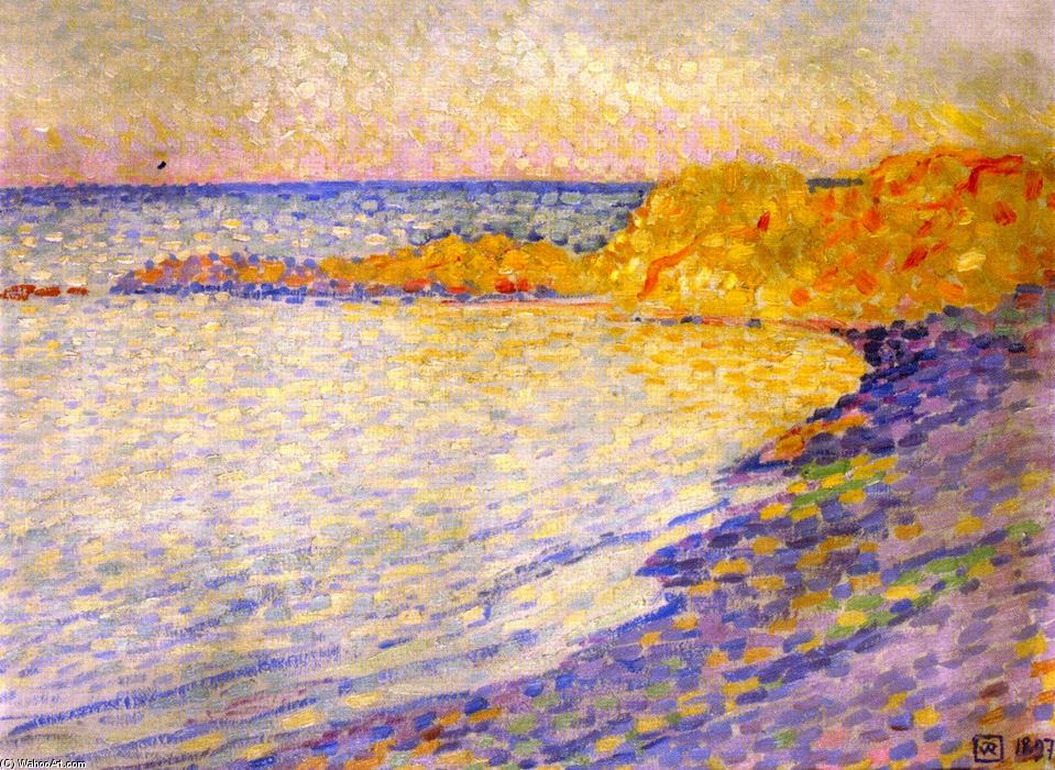 Buy Museum Art Reproductions Small Beach at Saint-Tropez (also known as Petit plage à St-Tropez), 1897 by Theo Van Rysselberghe (1862-1926, Belgium) | ArtsDot.com